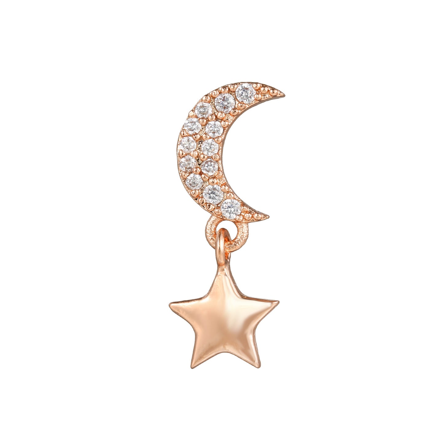 Rose Gold Stainless-steel Needle Micro Zircon-encrusted Stud Earrings Female