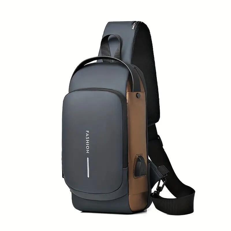 Men S Waterproof Motorcycle Chest Bag - Anti-Theft Shoulder Bag Oxford Fabric, Multifunctional For Hiking Outdoor Activities, Outdoor Shoulder Bag Versatile Carryall Durable Oxford Fabric