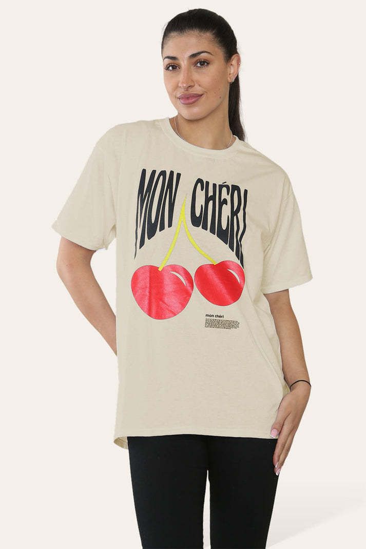 Ladies Cheri Printed Short Sleeve T-Shirt Top