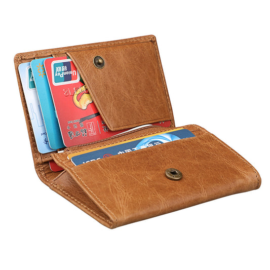 Genuine Leather Coin Purse Short Clutch Men