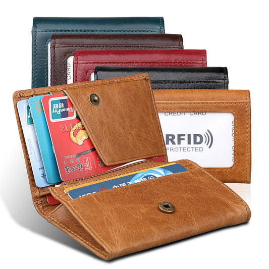 Genuine Leather Coin Purse Short Clutch Men
