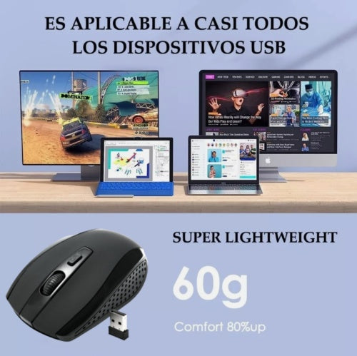2.4GHz BLACK WIRELESS USB MOUSE SCROLL  CORDLESS OPTICAL FOR  PC LAPTOP UK