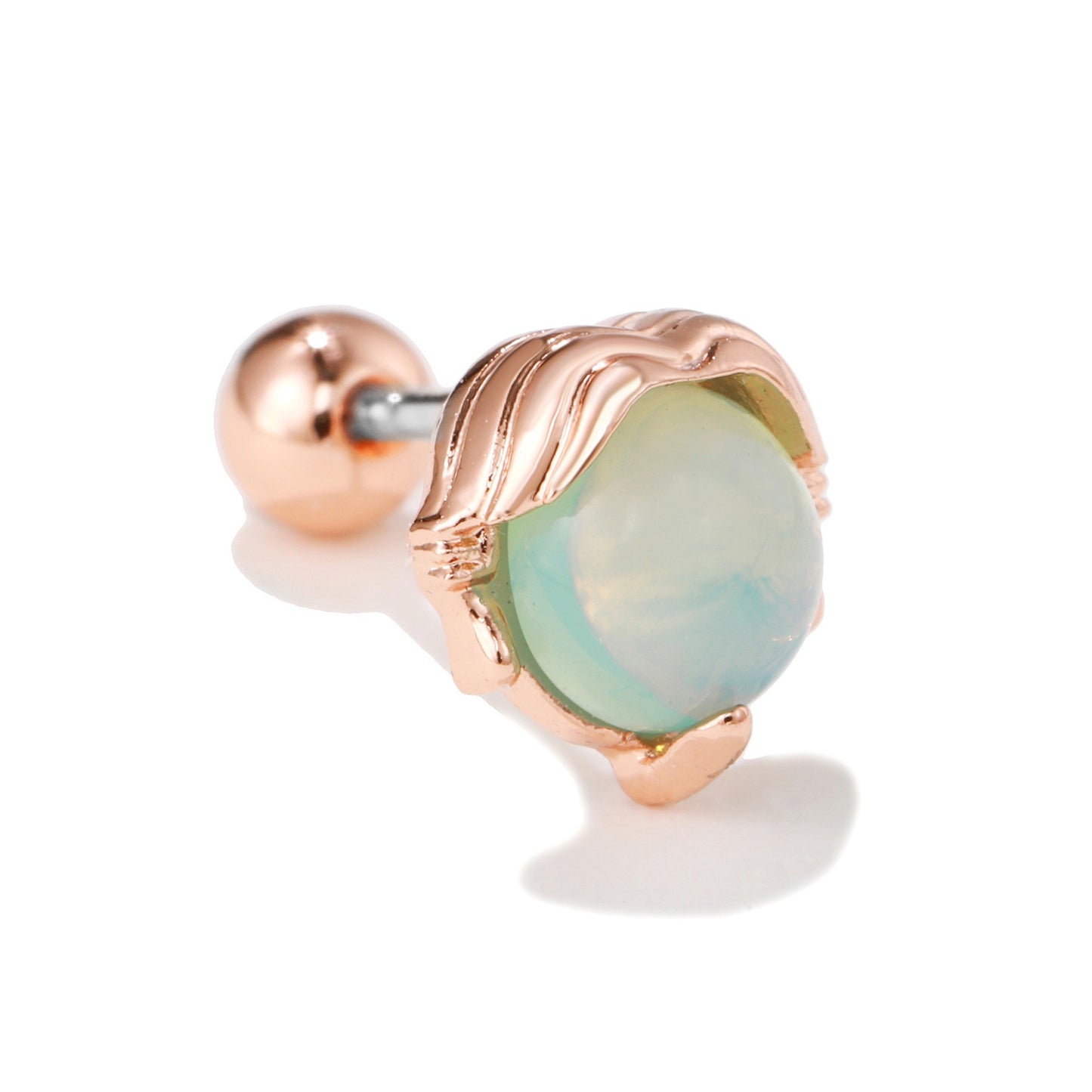 Rose Gold Stainless-steel Needle Micro Zircon-encrusted Stud Earrings Female