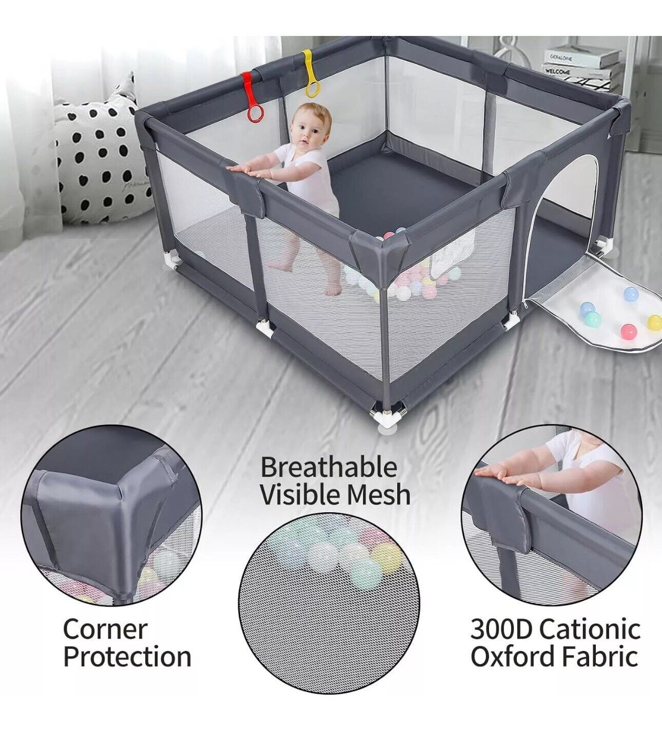 Large Baby Playpen Kids Toddlers Infant Activity Center Saftety Play Fence Yard